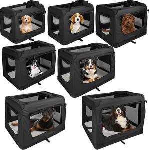 Cassa pieghevole per cani Borsa per il trasporto in auto per cani gatti Borsa grande piccola per il trasporto in auto Coperta piccola per il trasporto in auto 7 misure Borse cinque colori Petigi, Colore:Nero, Dimensioni:L (70 x 52 x 51 cm)