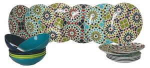 Piatti da portata in porcellana decorata servizio 18 pezzi 6 posti tavola Agadir