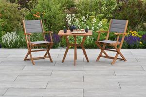 Set di mobili da giardino Merxx Acapulco, 3 pezzi, 2 sedie pieghevoli, tavolo da bistrot 70 x 70 cm - Acacia/tessuto