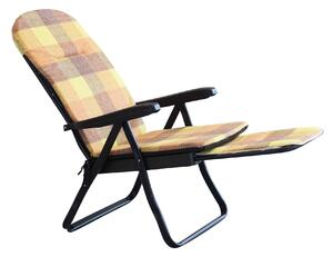 Sedia sdraio in acciaio con schienale reclinabile e poggiapiedi a scomparsa Torino - Green