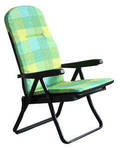 Sedia sdraio in acciaio con schienale reclinabile e poggiapiedi a scomparsa Torino - Green