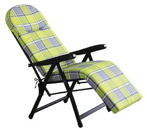 Sedia sdraio in acciaio con schienale e poggiapiedi regolabili Ancona - Green