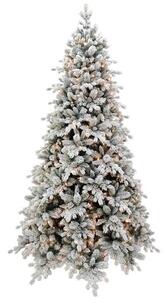 Albero di Natale Artificiale Innevato 210 cm 55 Rami 450 Luci LED Farnetto del Gargano Verde