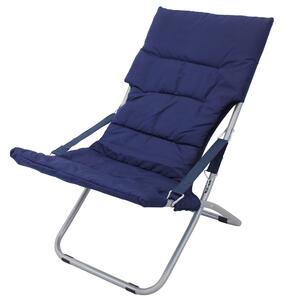 Sedia sdraio da esterno in acciaio con seduta e schienale in PVC Shady - Blue