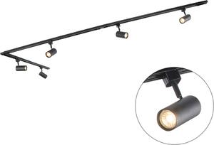 QAZQA - Sistema moderno di binari monofase Smart I faretto I faretto a soffitto I faretto a soffitto I faretto a 5 fiamme Spot I faretto I faretto a soffitto I faretto a soffitto I faretto I lampada I lampada incl. 5 fiamme