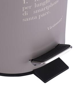 Secchio piccolo pattumiera da interno cucina bagno con apertura a pedale e interno estraibile da 3 litri Victionary - Grigio "toilette"