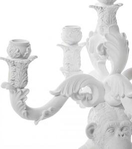 Seletti Candeliere con 5 fuochi in resina dal design moderno ed eccentrico Burlesque Resina Bianco