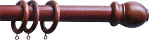 Scorritenda legno a strappo D23mm 180cm con anelli Ciliegio Emmegi