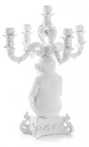 Seletti Candeliere con 5 fuochi in resina dal design moderno ed eccentrico Burlesque Resina Bianco
