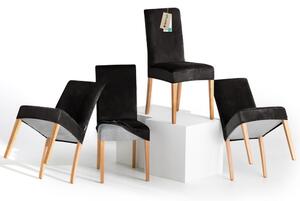 Set di coprisedia neri con rivestimento elastico per sedie 4 pz 48 cm Sento – Restilo