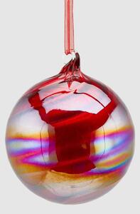 EDG - Enzo de Gasperi Decorazione natalizia per albero palla in vetro grande a spirale Vetro Rosso Borgogna