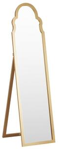 Specchio da terra in vetro MDF oro 40 x 150 cm con supporto cornice decorativa design moderno Beliani