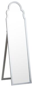 Specchio da terra in vetro MDF argento 40 x 150 cm con supporto cornice decorativa design moderno Beliani
