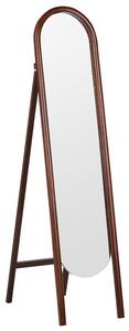 Specchio da terra in vetro e legno scuro 50 x 150 cm con supporto cornice decorativa design retrò Beliani