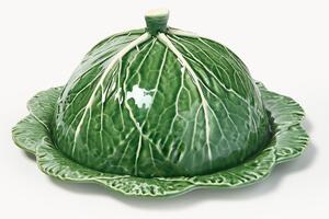 Burriera con coperchio fatta a mano Cabbage