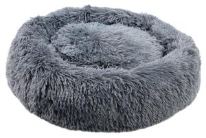 MEDISAFETY letto per cani MILOU cuscino per cani e gatti particolarmente soffice divano per animali domestici isola coccolosa rotonda 50-80cm in grigio chiaro, grigio scuro, beige, marrone, colore:60 cm - grigio scuro