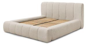 Letto matrimoniale imbottito beige contenitore e rete inclusi 140x190 cm Denali - Bobochic Paris