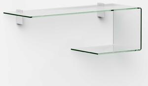 Pezzani Mensola in vetro moderna sagomata Due Alluminio,Vetro Trasparente