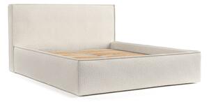 Letto matrimoniale imbottito beige con contenitore con rete inclusa 180x200 cm Lounge L – Maison de Rêve