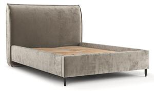 Letto matrimoniale imbottito beige con spazio contenitivo e rete 180x200 cm Shell - Maison de Rêve