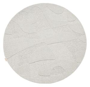 Tappeto rotondo in lana grigio chiaro ø 200 cm Morphic Botanica - Agnella
