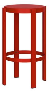 Sedia da bar rossa in acciaio (altezza della seduta 65 cm) Doon – noo.ma
