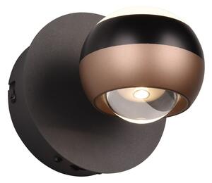 Lampada da parete a LED ø 10 cm in colore nero-rame Orbit - Trio Select