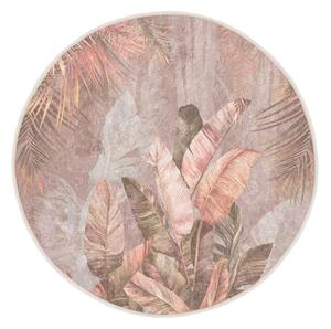 Tappeto rotondo in rosa chiaro lavabile ø 80 cm Dusty Leaves – Mila Home