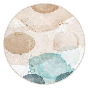 Tappeto rotondo blu/beige lavabile ø 100 cm Puddle – Mila Home