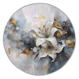 Tappeto rotondo blu/grigio lavabile ø 80 cm Golden Lilly – Mila Home