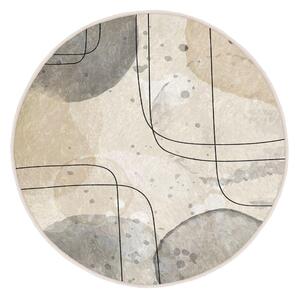 Tappeto rotondo beige lavabile ø 100 cm Simple Lines – Mila Home