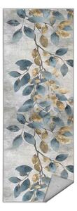 Passatoia azzurra/dorata lavabile 80x200 cm Golden Leaves – Mila Home