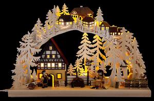 Segheria ad arco a candela con ruota del mulino (44x30cm) di RATAGS Holzdesign