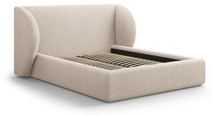 Letto matrimoniale imbottito beige con contenitore con rete inclusa 180x200 cm Miley – Micadoni
