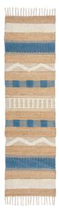 Passatoia blu/di colore naturale in misto iuta tessuta a mano 60x230 cm Medina Jute – Flair Rugs