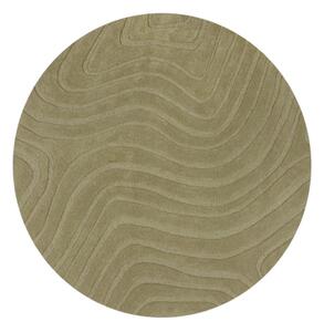 Tappeto rotondo in lana color kaki tessuto a mano ø 160 cm Mesmerise Sage - Flair Rugs