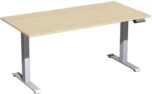 Tavolo elevatore elettrico regolabile in altezza, 1600x800x730-1230, acero/argento