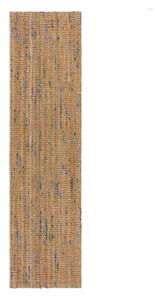 Passatoia blu/di colore naturale in iuta tessuta a mano 60x300 cm Jute Boucle Blue – Flair Rugs