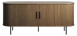 Cassettiera marrone con effetto rovere con ante scorrevoli 180x76x45 cm Nola – Unique Furniture