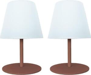 2 lampade da tavolo TWINS a batteria - Terracotta - H 16 cm - LED