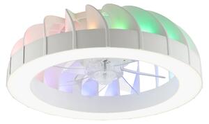 Brilliant G81080/05 Fanora Lampada da soffitto 46 cm con ventilatore in plastica bianca e LED integrati