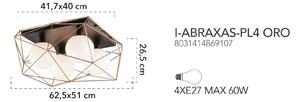 Plafoniera glamour Abraxas nero e oro, in metallo, 51x62.5 cm, 4 luci LUCE AMBIENTE DESIGN