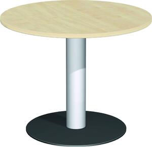 Tavolo a colonna, diametro x altezza 900 x 720 mm, rotondo, colore del piano acero, colonna argento, base a piatto antracite
