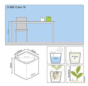 Portavaso Cube Color in plastica colore tortora H 17.0 x Ø 15.0