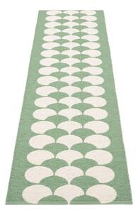 Passatoia da interno/esterno verde/color crema 70x250 cm Poppy Oregano – Pappelina