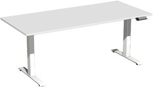 Tavolo elevatore elettrico regolabile in altezza, 1800x800x730-1230, grigio chiaro/bianco