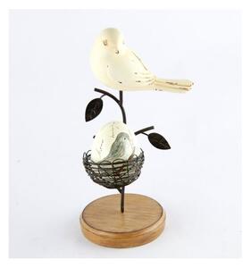 Uccellino Avorio con Nido in Metallo Vintage "Easter Edition" -
