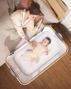 Lettino da viaggio per bambini regolabile, leggero e portatile, con materasso