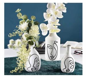 Set 3 Vasi in Porcellana con Volto di Donna Stilizzato