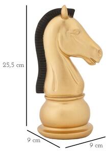 Soprammobile Schacchi Cavallo Oro E Nero H Cm 19